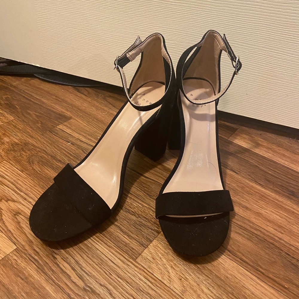 A new day black heeled sandals